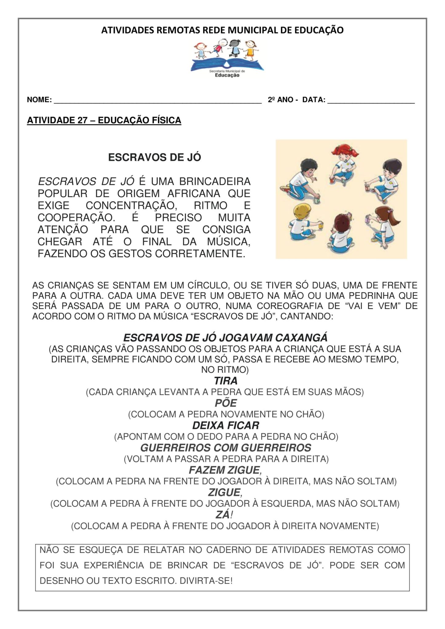 Atividades De Educação Fisica Para O 2o Ano Ensino Fundamental