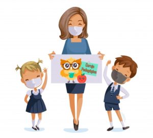 Roteiro de atividades semanais EJA 2º Segmento ”“ 10/8 a 14/8 ”“ em PDF para baixar back school new normal concept children teachers wearing sanitary masks 99715 235