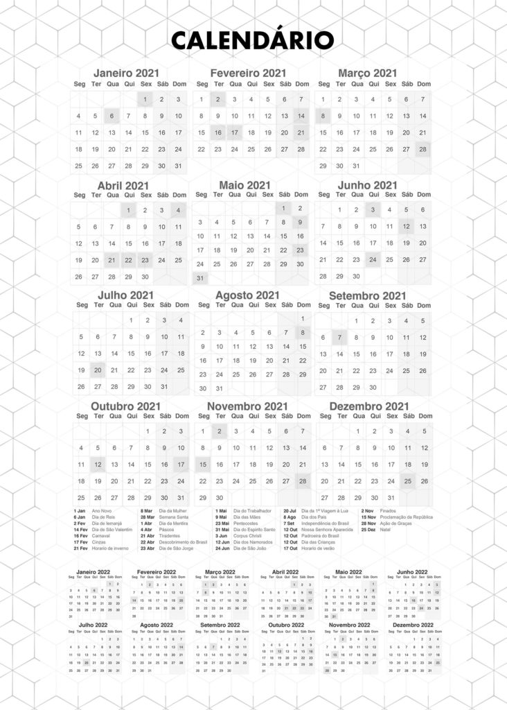 PLANNER 2021 PRETO E BRANCO completo para baixar gratuitamente - USO PESSOAL Planner Preto e Branco Calendario 2021