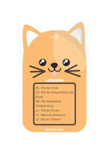 Calendario e tabuada gatinhos 09