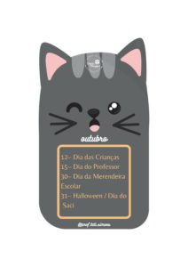Calendario e tabuada gatinhos 10