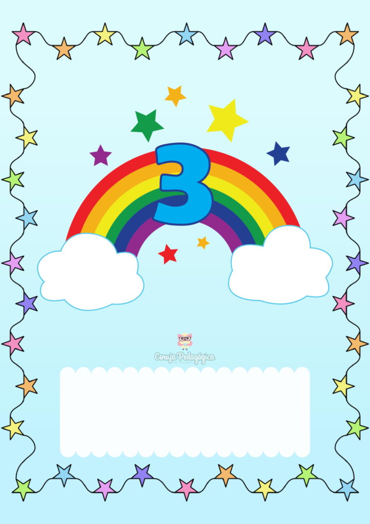 cartaz numeros arco iris 3