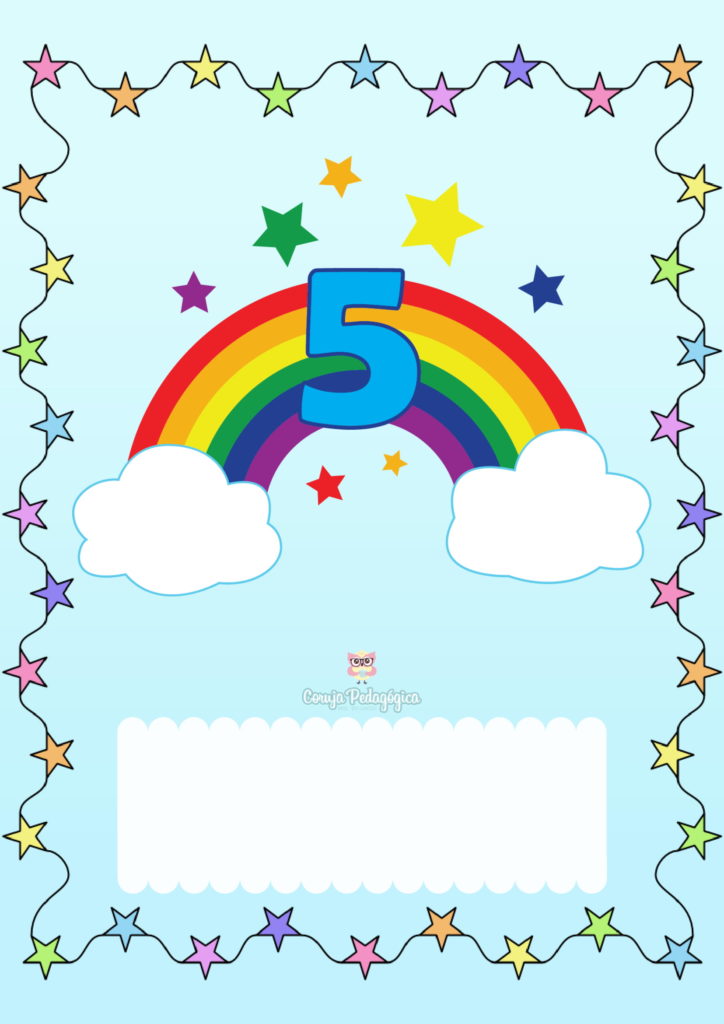 cartaz numeros arco iris 5