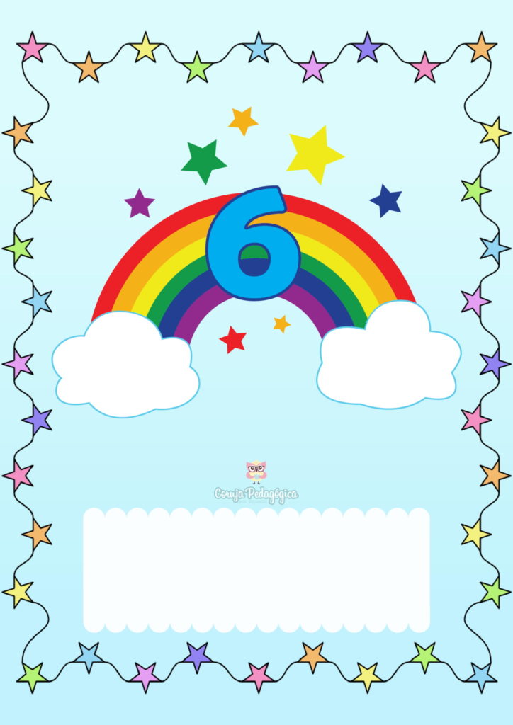 cartaz numeros arco iris 6