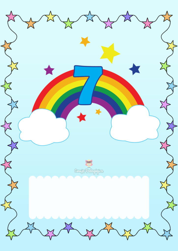 cartaz numeros arco iris 7
