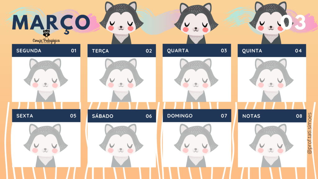 planner semanal 2021 animais da floresta Coruja Pedagogica 03