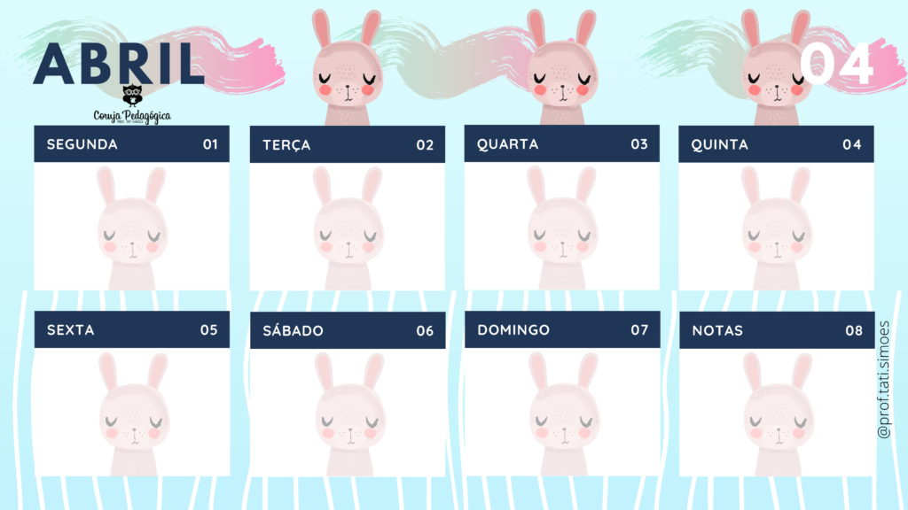planner semanal 2021 animais da floresta Coruja Pedagogica 04