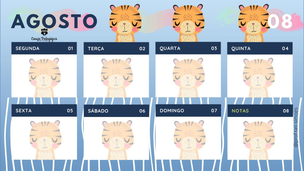 planner semanal 2021 animais da floresta Coruja Pedagogica 08