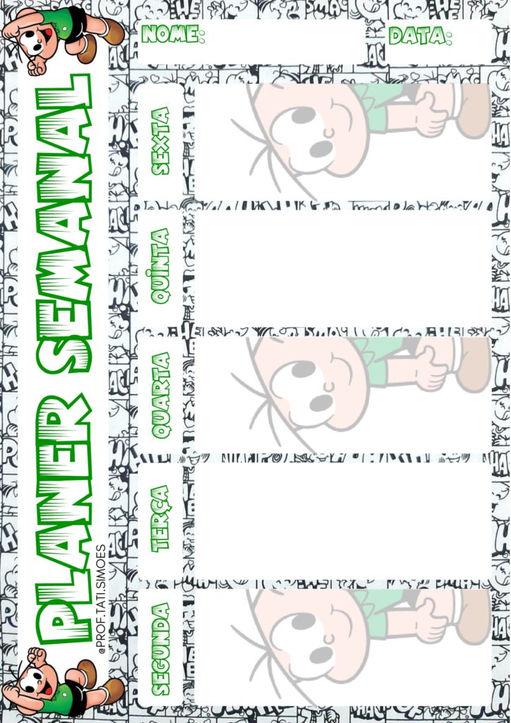 planner semanal escolar 2021 turma da monica 20
