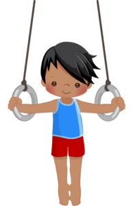 GYMNASTICS CLIPART BLACK BOYS RING 05