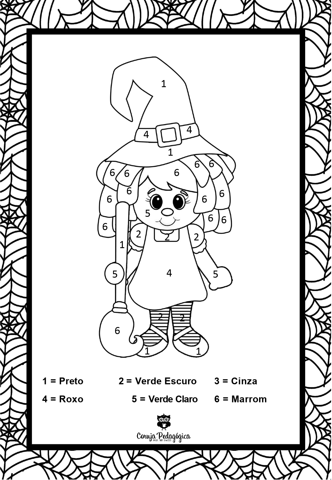 Colorindo com legenda tema halloween page 0004
