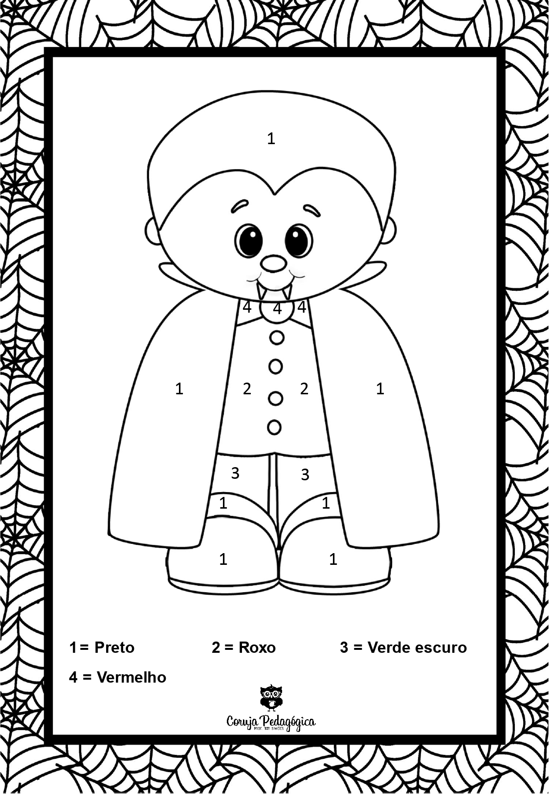 Colorindo com legenda tema halloween page 0005