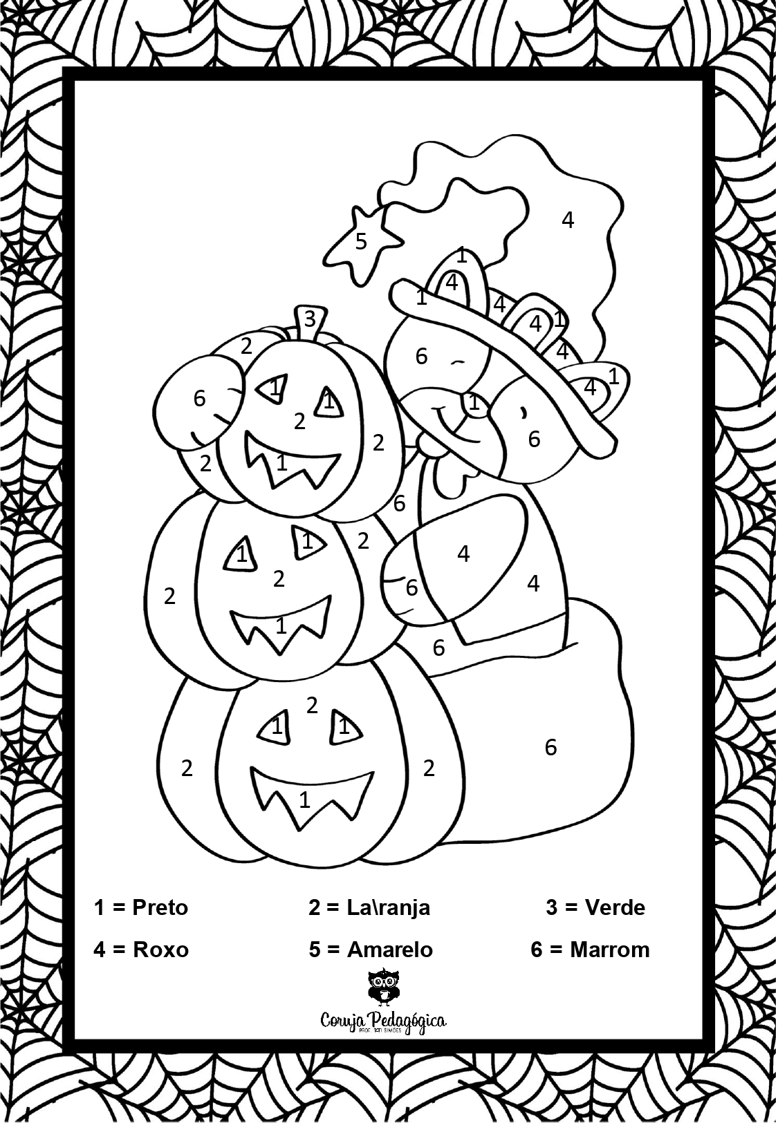 Colorindo com legenda tema halloween page 0007