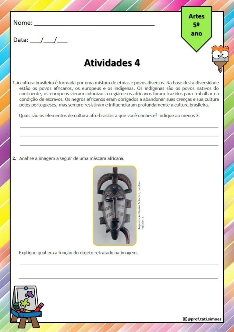 5º ano Artes aula 4 com gabarito - Coruja Pedagógica