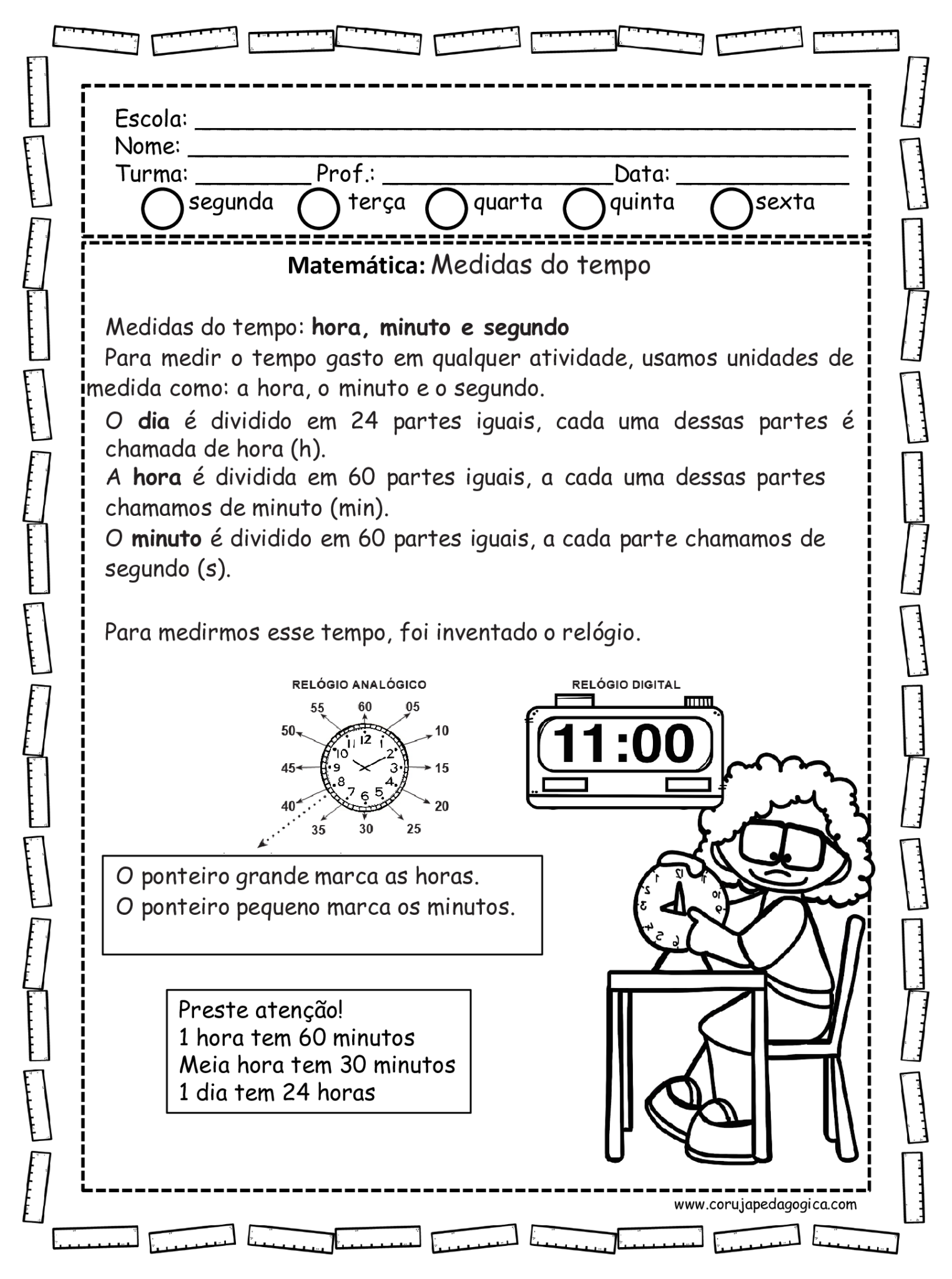 Atividade Passagem Do Tempo 1 Ano - FDPLEARN