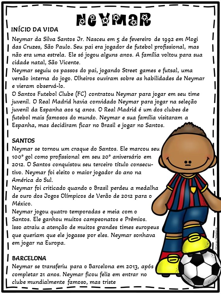 Biografia do Neymar Atividades de Futebol