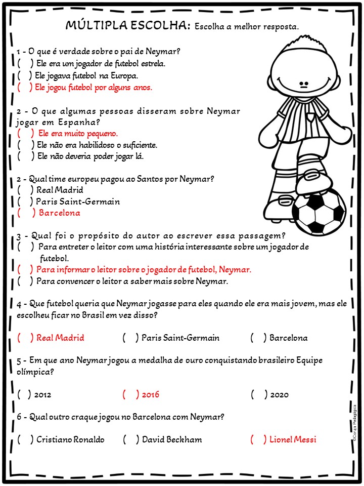 Biografia do Neymar Atividades de Futebol