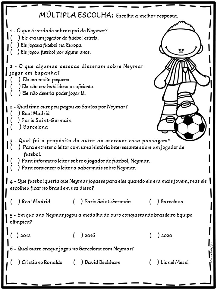 Biografia do Neymar Atividades de Futebol Biografia do Neymar Atividades de Futebol