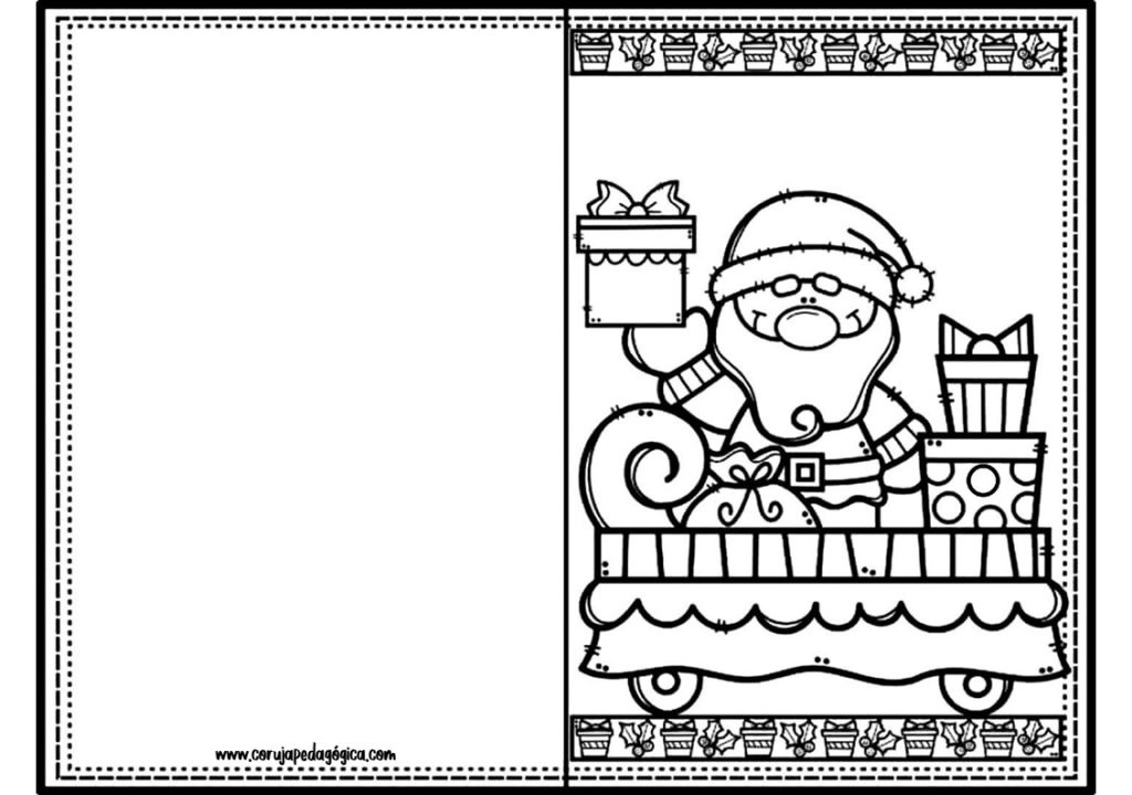 Cartoes de natal para colorir Coruja Pedagogica1