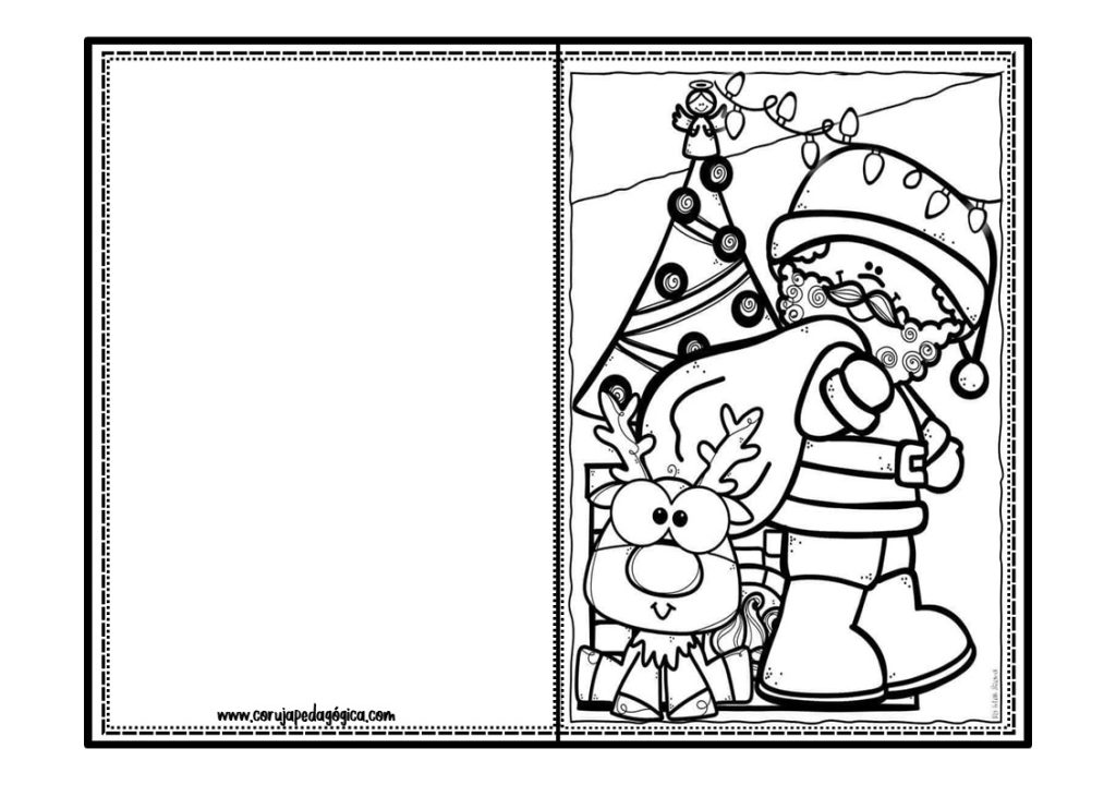 Cartoes de natal para colorir Coruja Pedagogica4