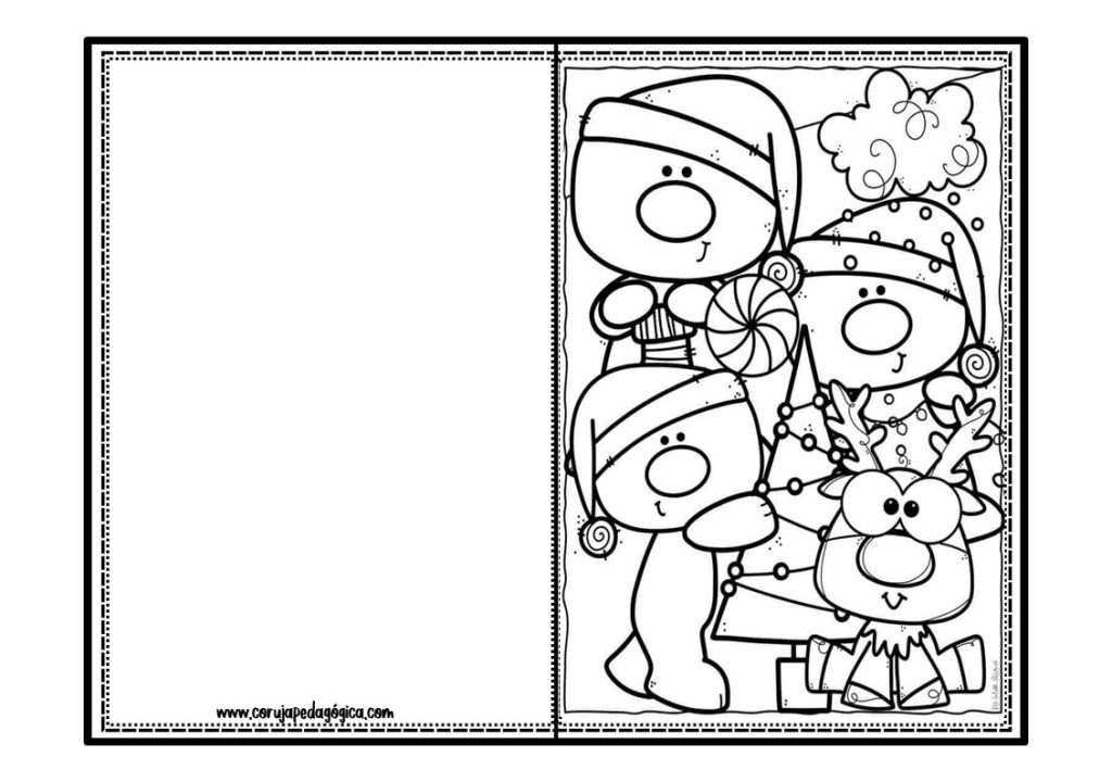 Cartoes de natal para colorir Coruja Pedagogica5