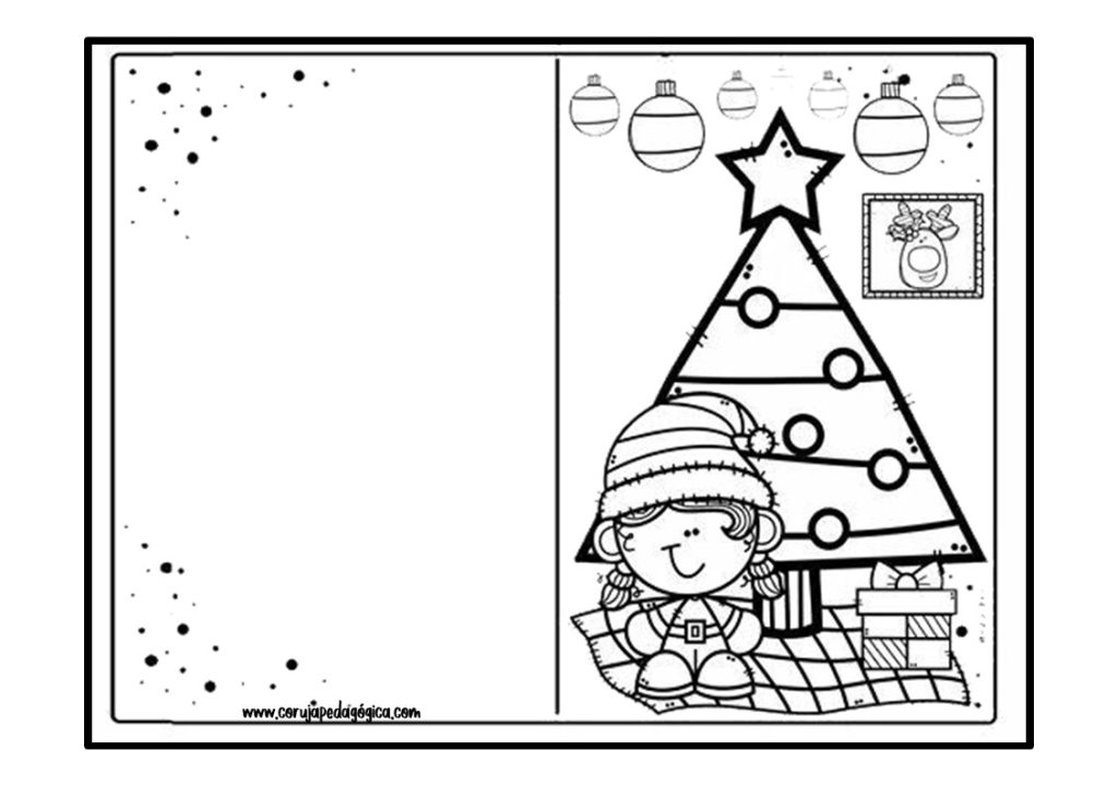 Cartoes de natal para colorir Coruja Pedagogica7