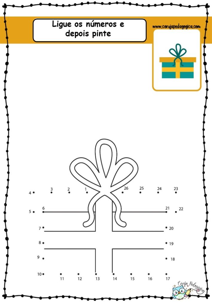 Ligue os numeros atividades de natal 1