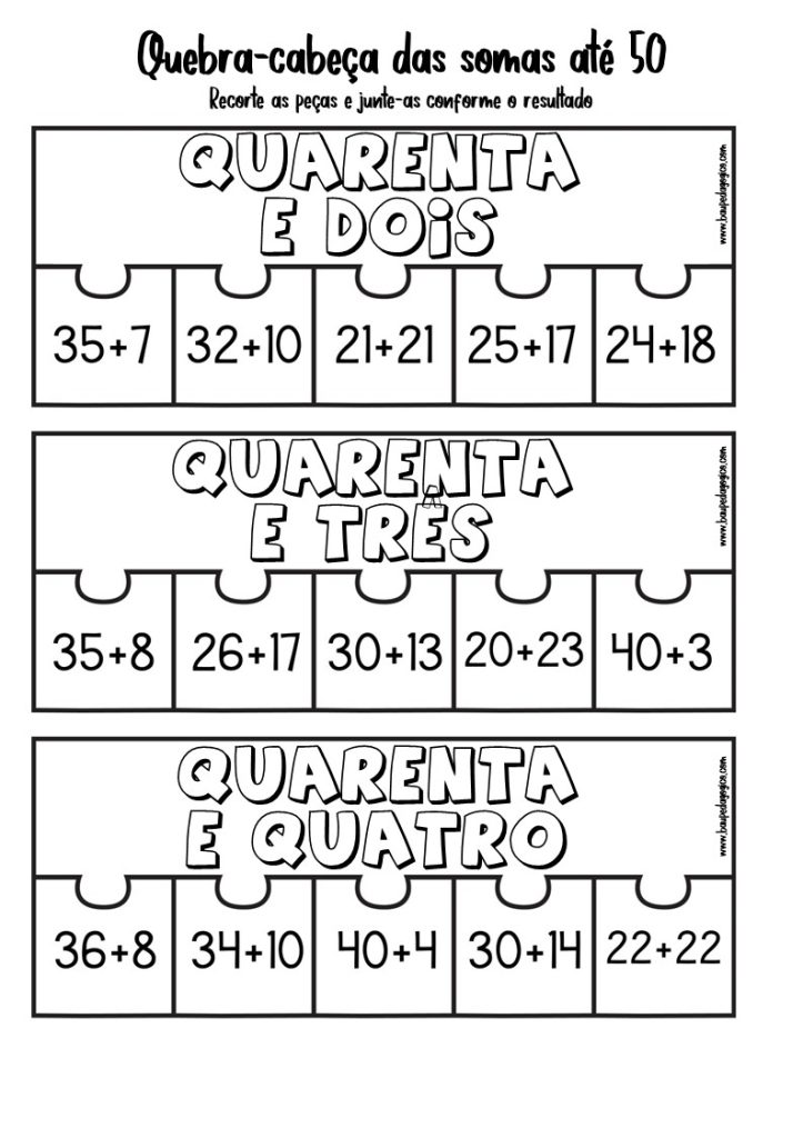 quebra cabeca da soma ate 50 13