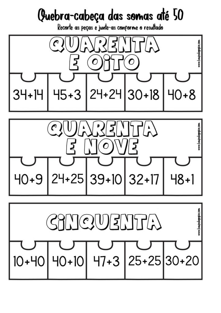 quebra cabeca da soma ate 50 15