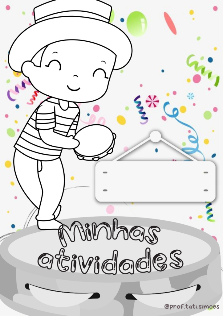 Capa de atividades de fevereiro preto e branco