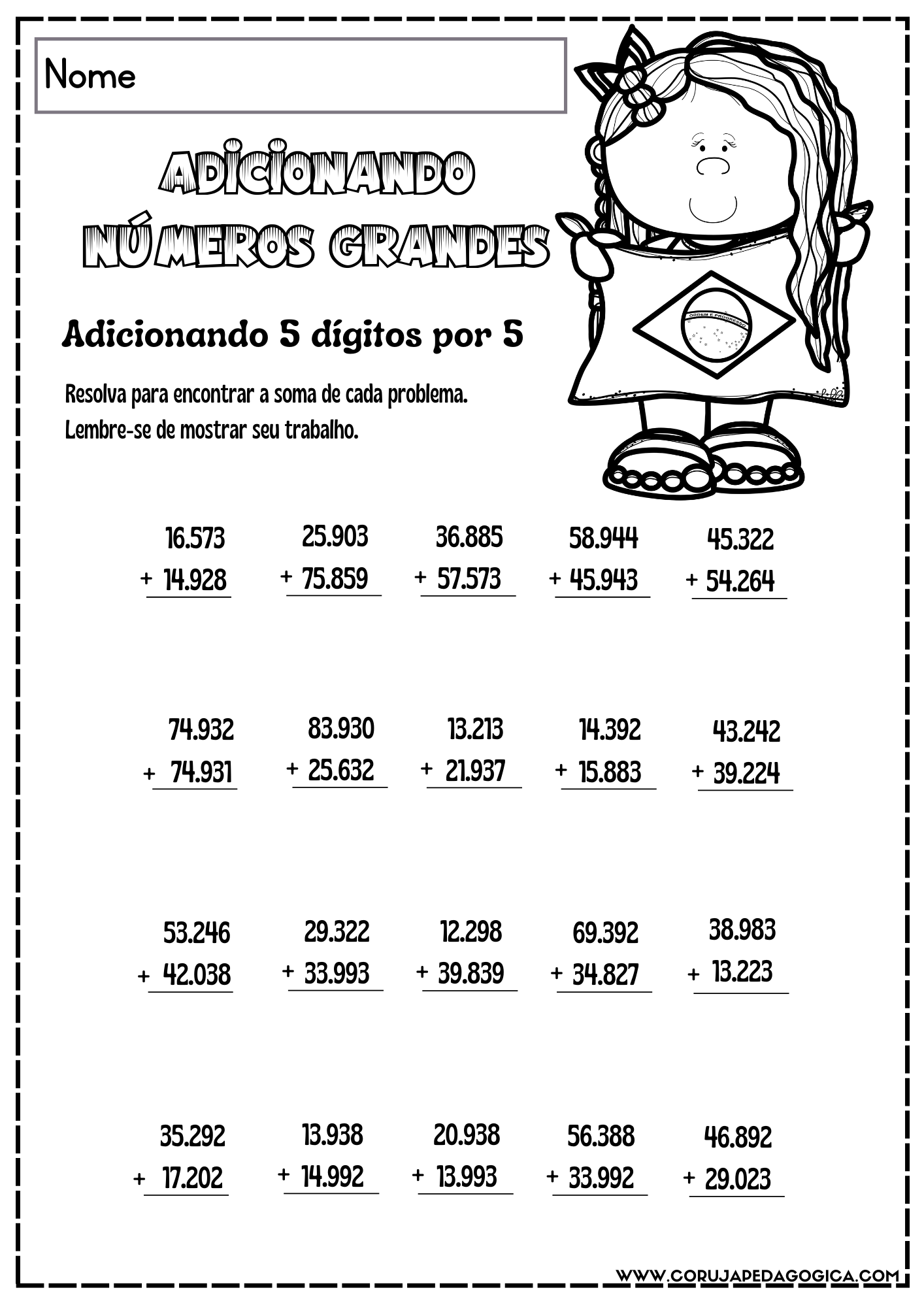 Plano de aula, atividades de matemática Semana da Pátria 3º ao 5º anos com BNCC Plano de aula, atividades de matemática Semana da Pátria 3º ao 5º anos com BNCC