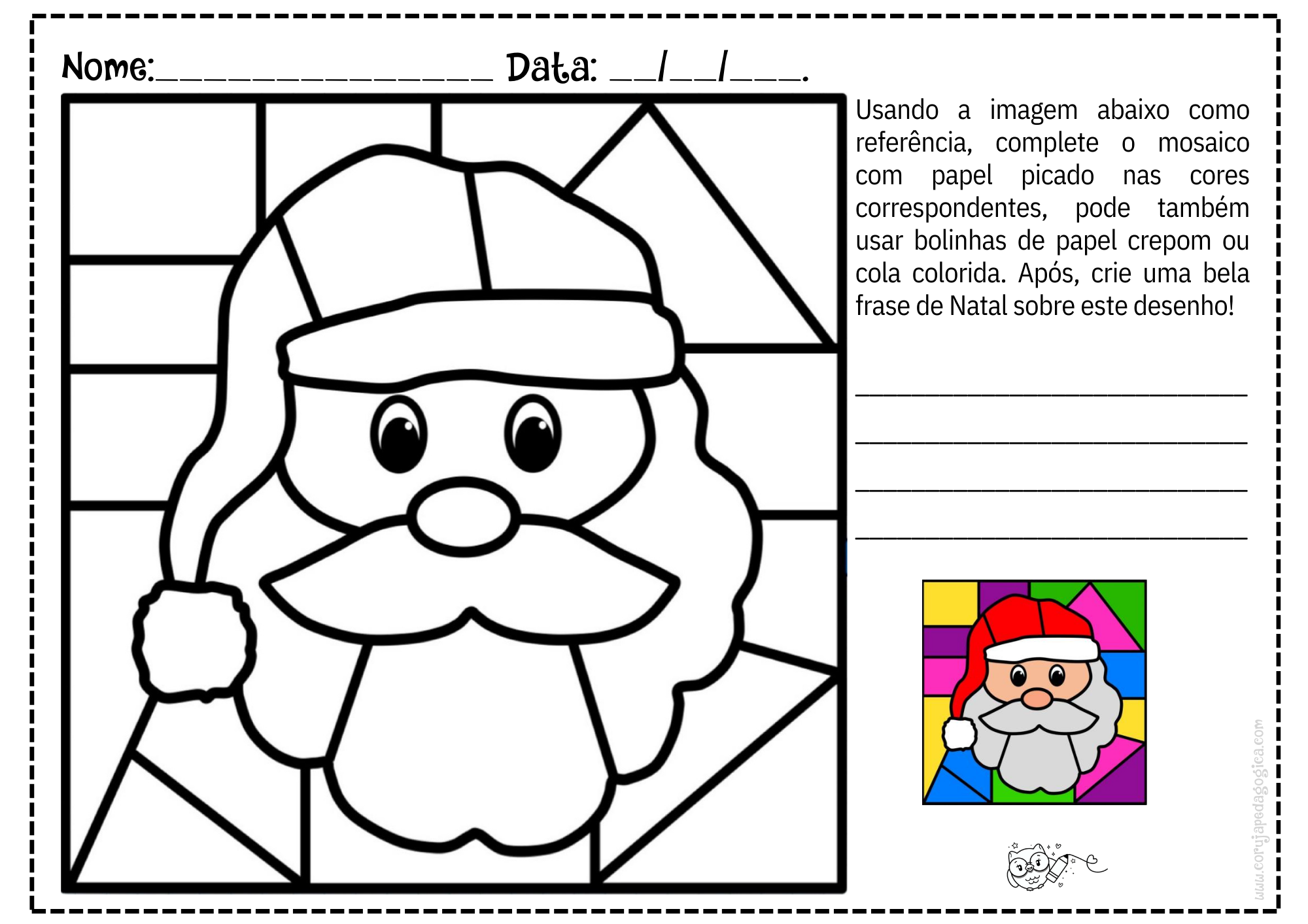 Mosaicos de Natal + Plano de aula com bncc + atividade Mosaicos de Natal Plano de aula com bncc + atividade