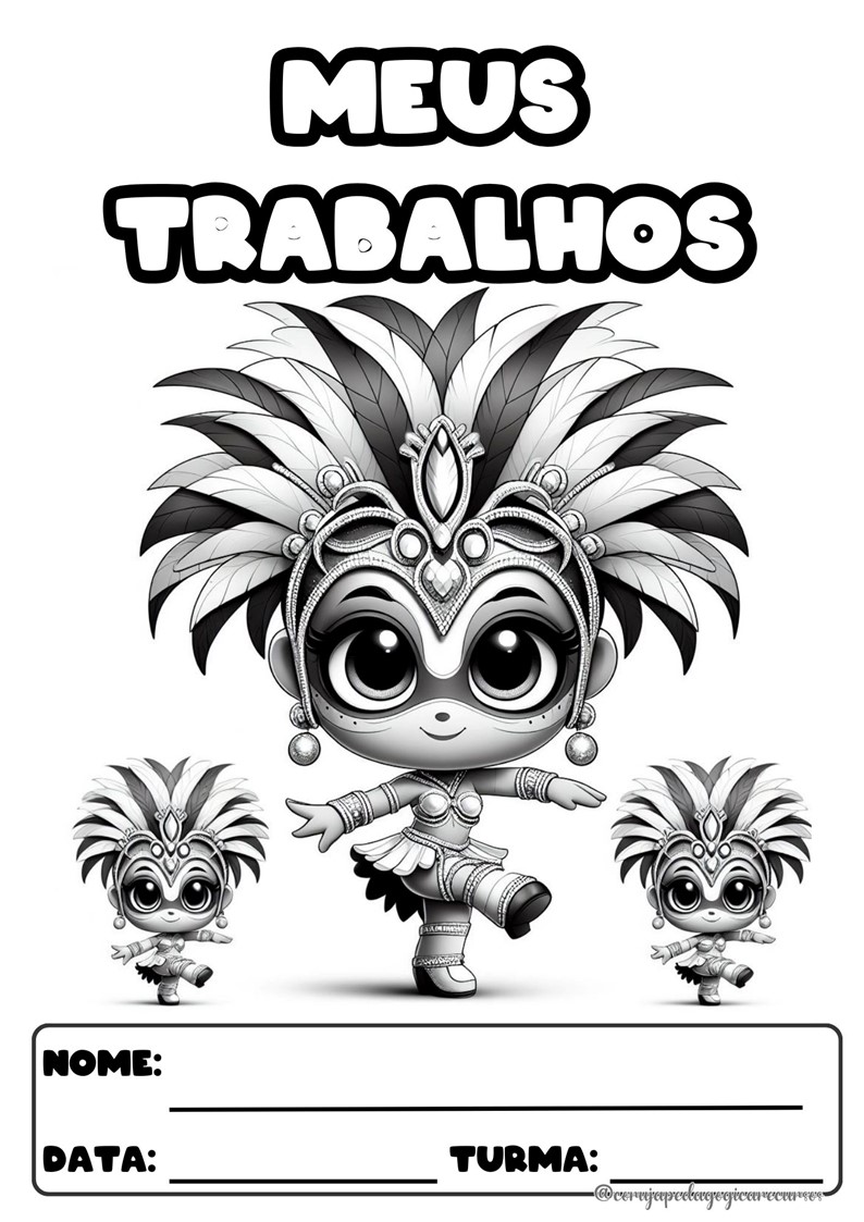 CAPAS PARA ATIVIDADES PARA COLORIR TEMA CARNAVAL