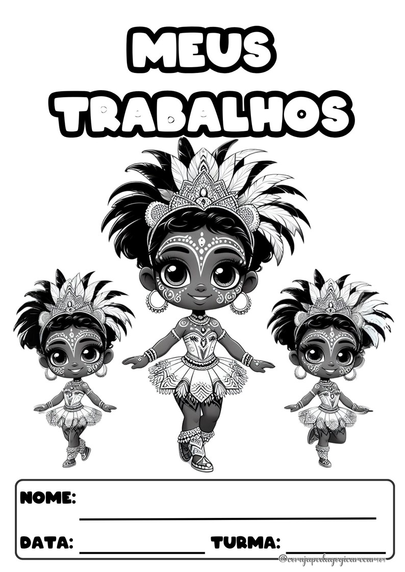 CAPAS PARA ATIVIDADES PARA COLORIR TEMA CARNAVAL