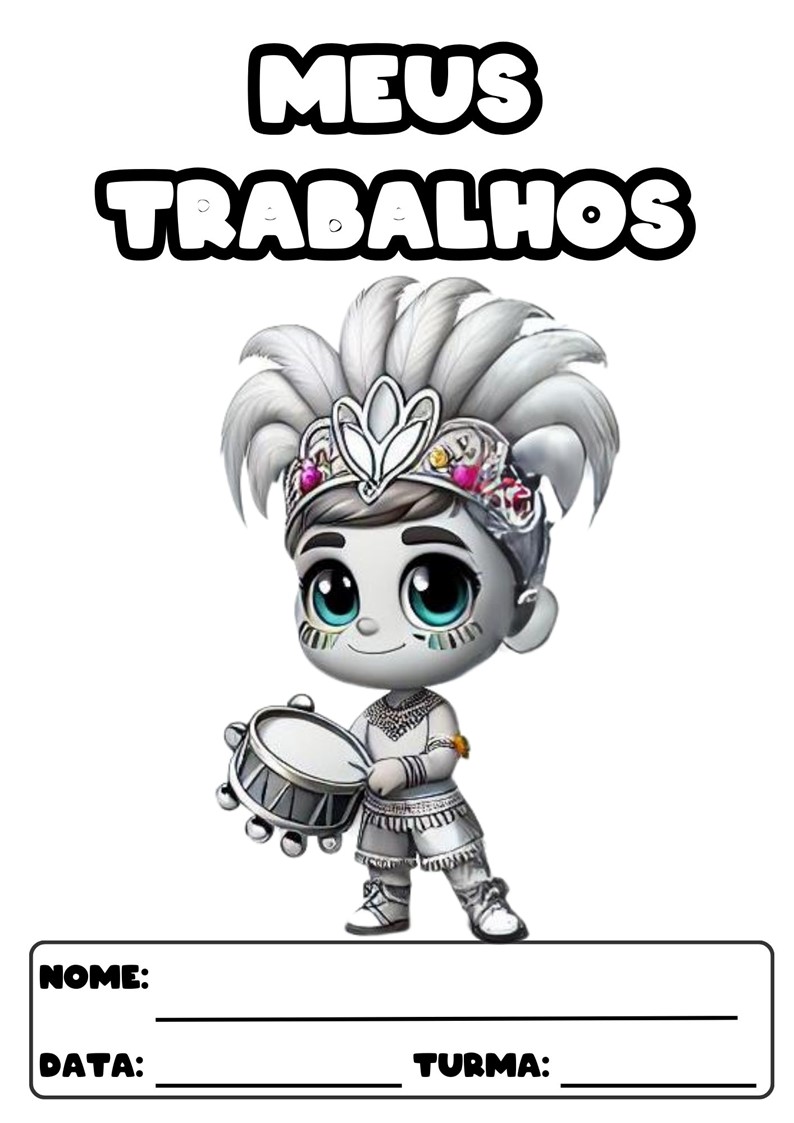 CAPAS PARA ATIVIDADES PARA COLORIR TEMA CARNAVAL