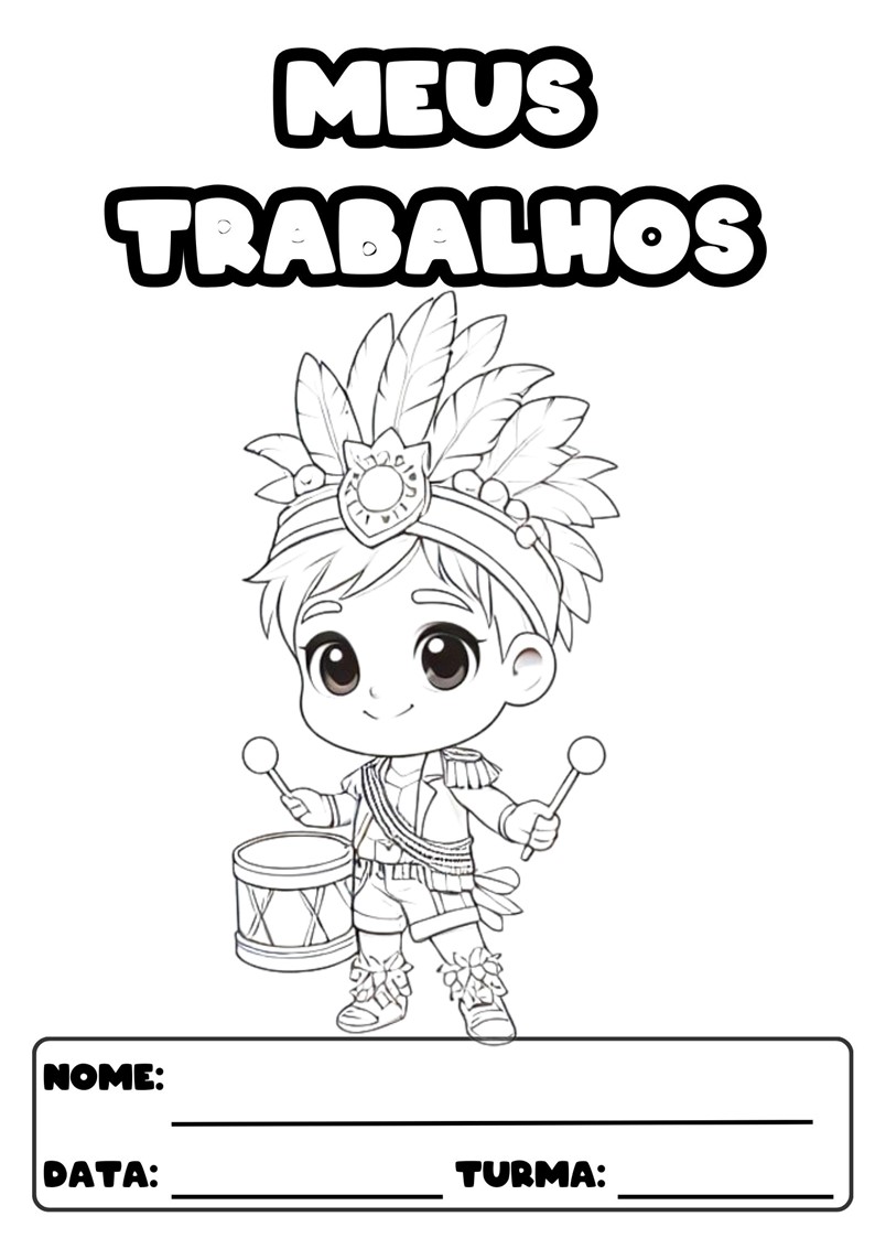 CAPAS PARA ATIVIDADES PARA COLORIR TEMA CARNAVAL