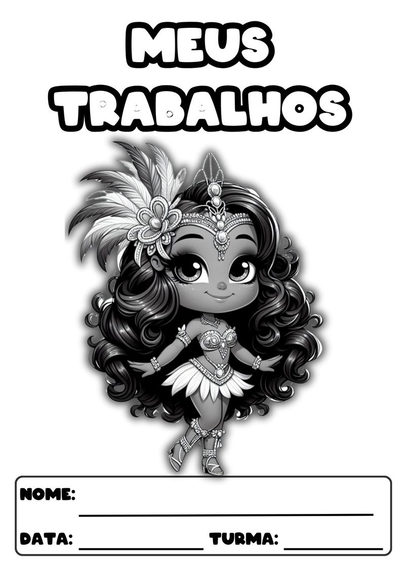 CAPAS PARA ATIVIDADES PARA COLORIR TEMA CARNAVAL