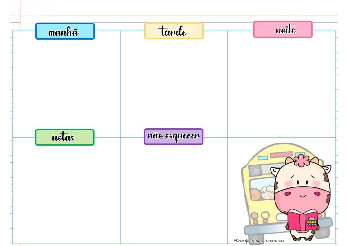 Calendário e Planner animais e crianças Calendário e Planner animais e crianças @corujapedagogicarecursos
