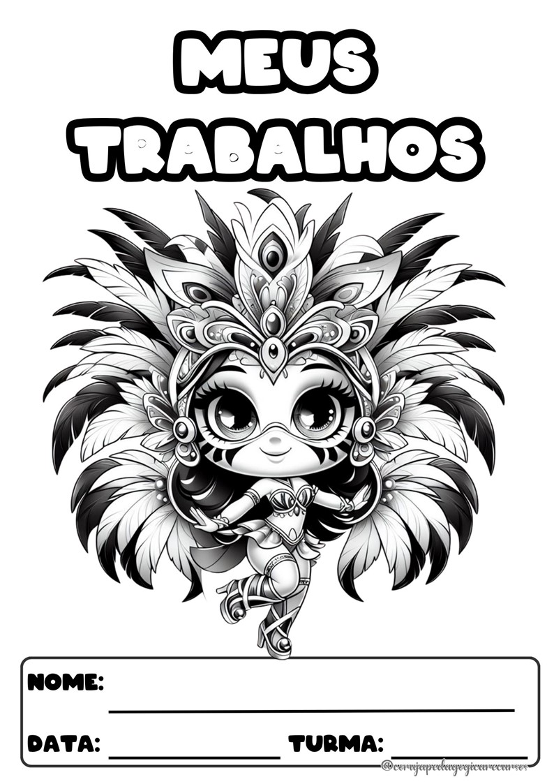 CAPAS PARA ATIVIDADES PARA COLORIR TEMA CARNAVAL