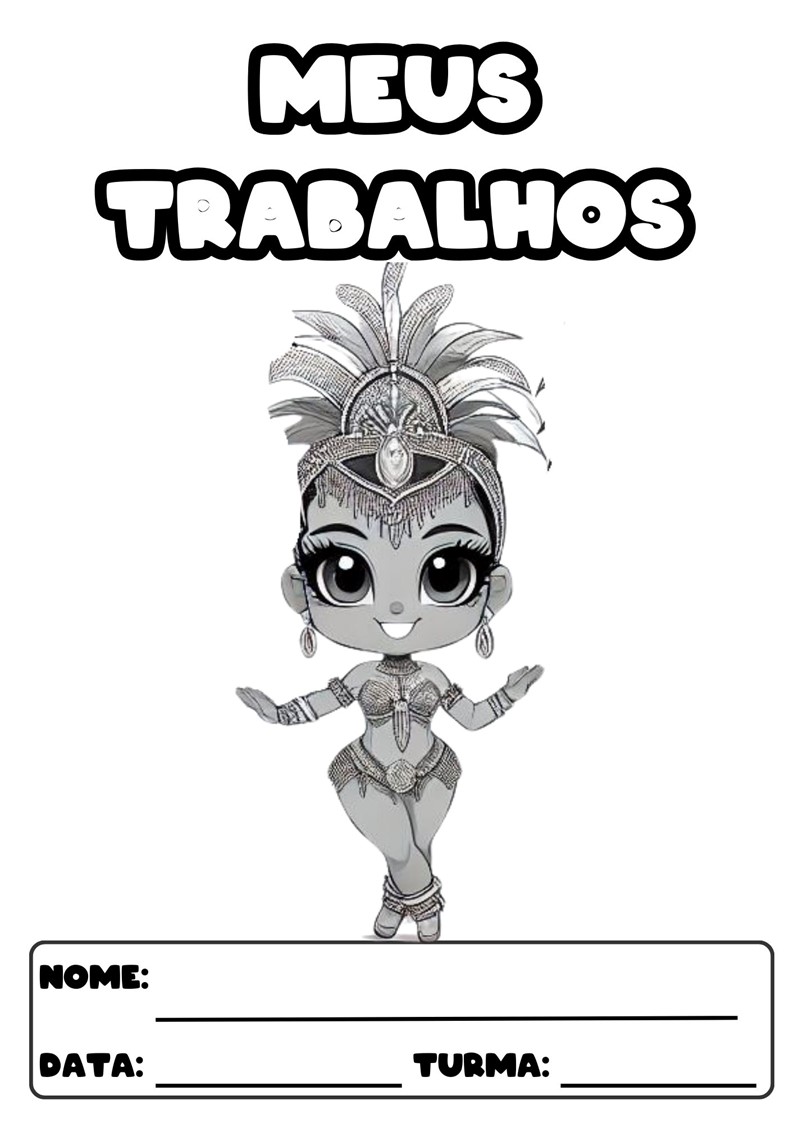 CAPAS PARA ATIVIDADES PARA COLORIR TEMA CARNAVAL