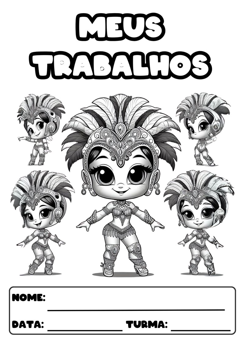 CAPAS PARA ATIVIDADES PARA COLORIR TEMA CARNAVAL