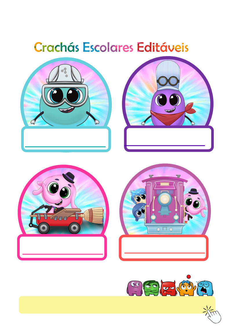 Crachás editáveis Divertidamente 2 @corujapedagogicarecursos.