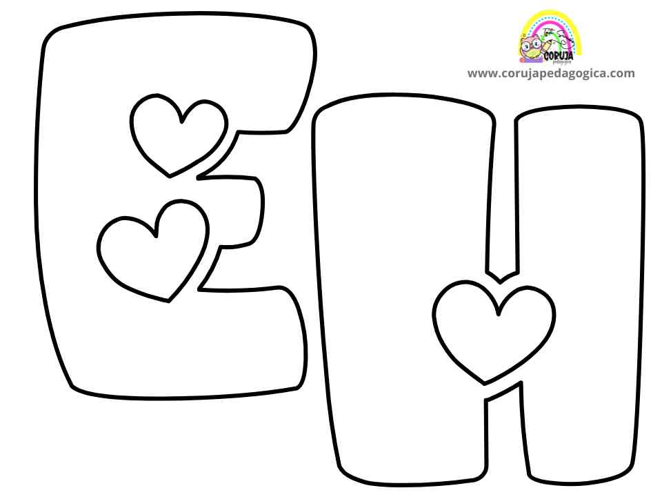 Molde de letras Alfabeto Love maiúscula ALFABETO LOVE MAIUSCULAS ©corujapedagogica.com 3