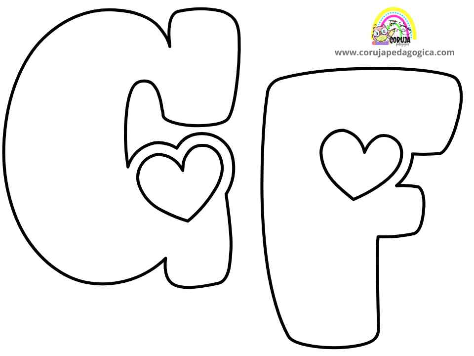 Molde de letras Alfabeto Love maiúscula ALFABETO LOVE MAIUSCULAS ©corujapedagogica.com 4