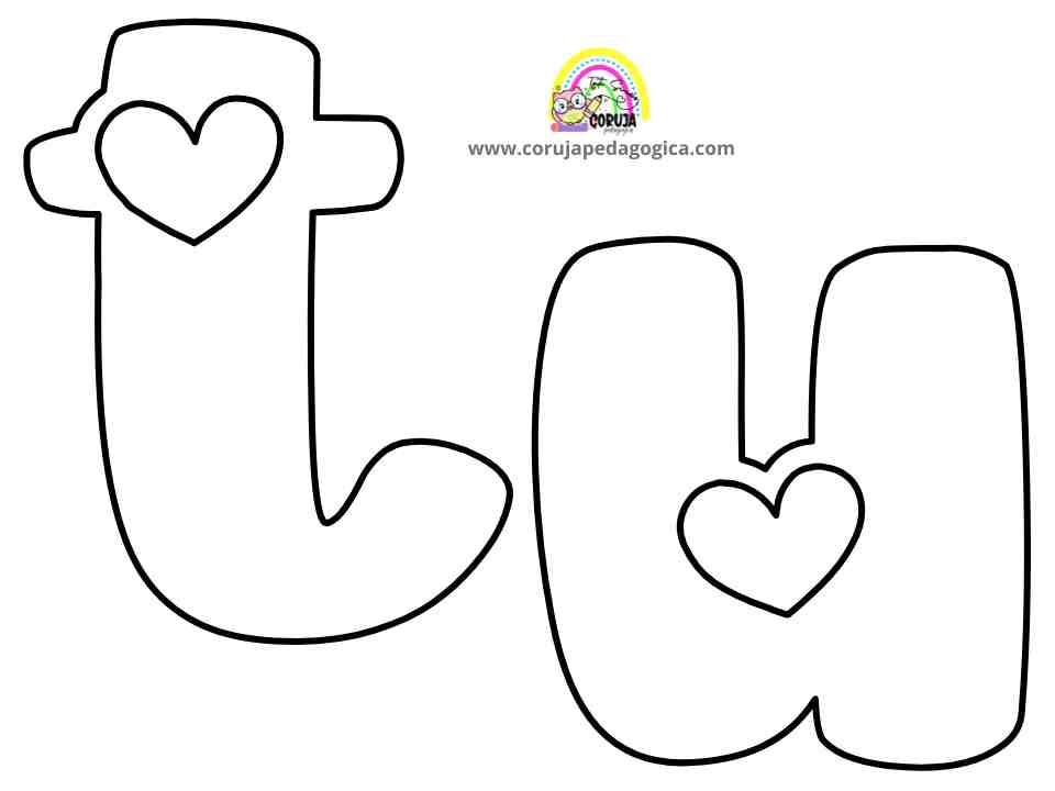 Molde de letras Alfabeto Love minúscula ALFABETO LOVE MINUSCULAS ©corujapedagogica.com 11