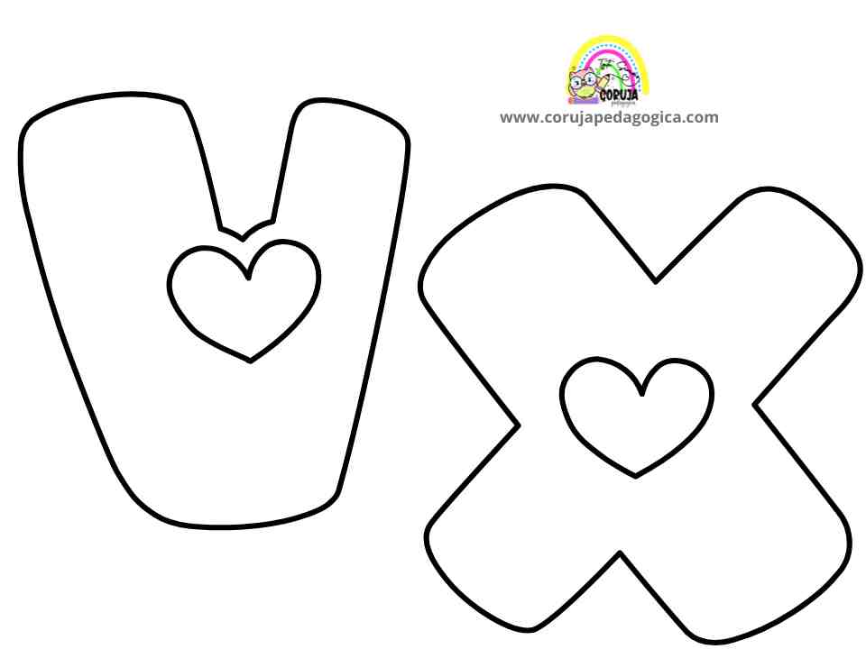 Molde de letras Alfabeto Love minúscula ALFABETO LOVE MINUSCULAS ©corujapedagogica.com 12