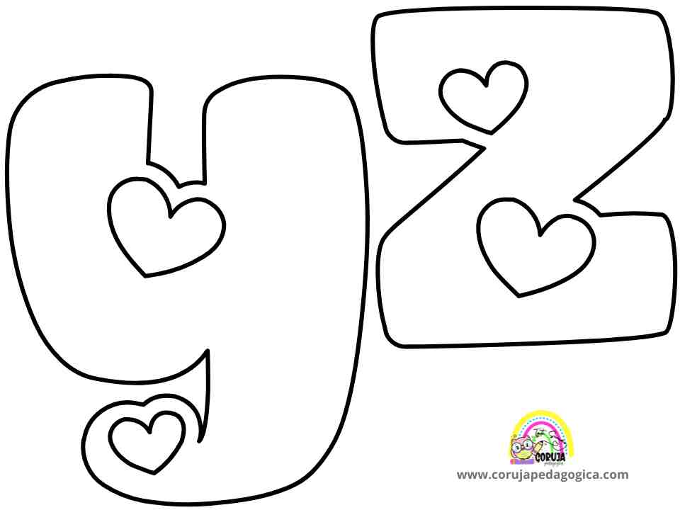 Molde de letras Alfabeto Love minúscula ALFABETO LOVE MINUSCULAS ©corujapedagogica.com 14