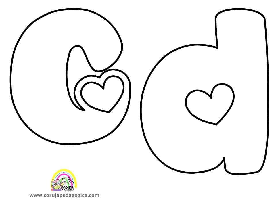Molde de letras Alfabeto Love minúscula ALFABETO LOVE MINUSCULAS ©corujapedagogica.com 2