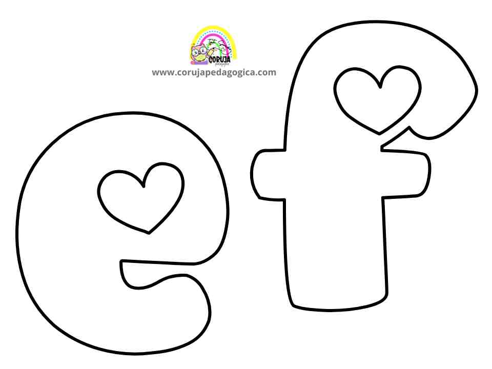 Molde de letras Alfabeto Love minúscula ALFABETO LOVE MINUSCULAS ©corujapedagogica.com 3