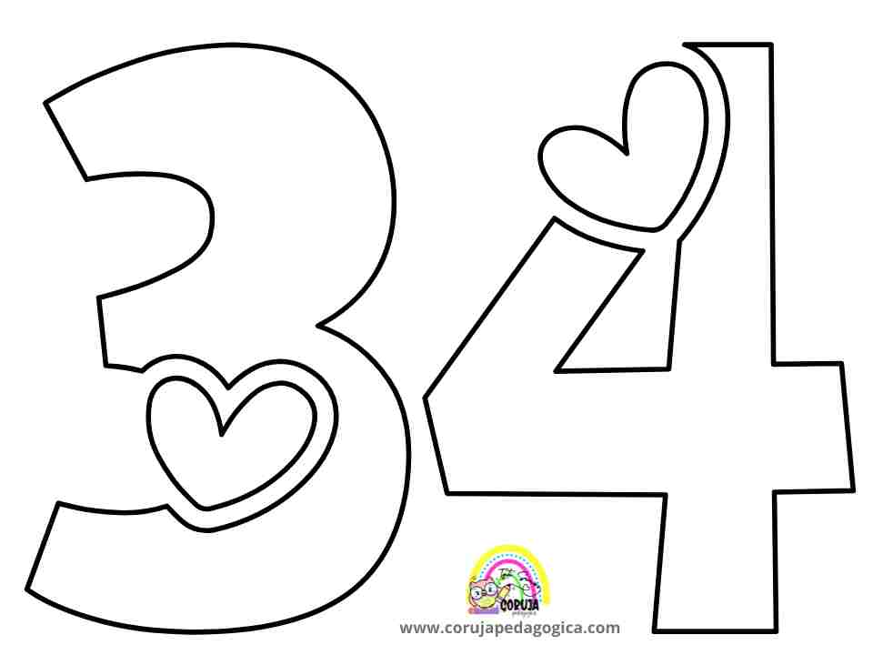 Molde de Números Alfabeto Love 0 a 9 NUMEROS LOVE ©CORUJAPEDAGOGICA.COM 2 1